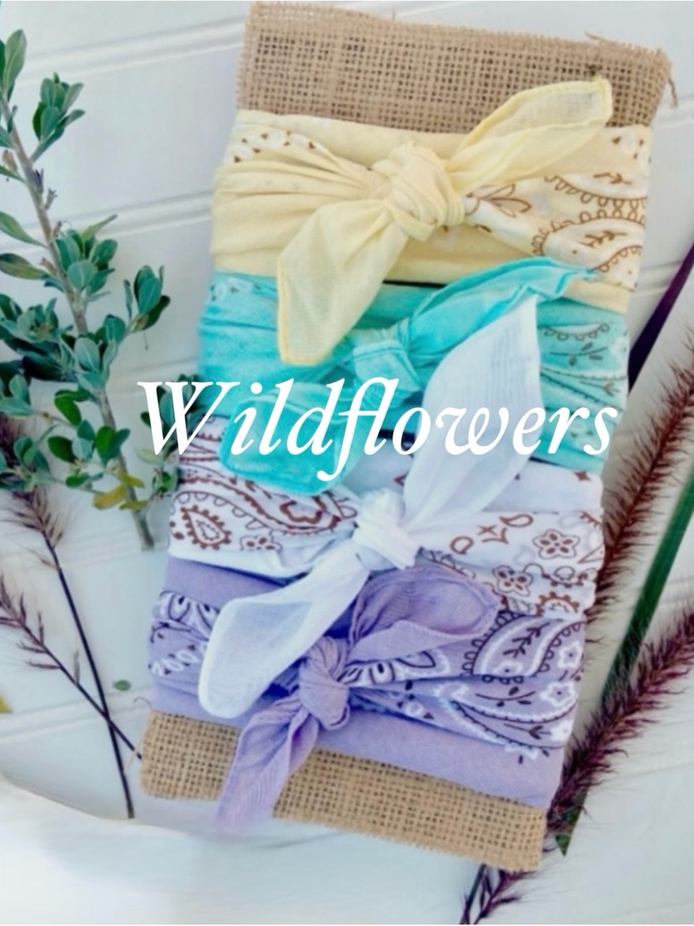 BANDANA BANDANAS ⭐️NWT Paisley Cotton  (Set of 4) "WILDFLOWERS"